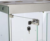 24" Glass Display Case w/Frameless Design, Adjustable Shelves, Hinged Door - Silver 119969