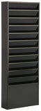 11-Tiered Wall File Holder, Fits Letter Sizes, Steel - Black 119983