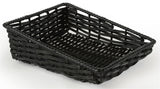 12" Rectangular Woven Fruit Basket w/ Tapered Sides - Black 120032