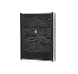Wooden Ballot Box for Tabletop or Wall, Locking Hinged Door - Black 120037
