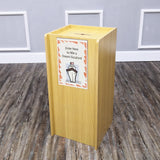 Wood Donation Box Tithing Box Fundraising Stand with Sign Holder 13155+12065