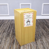 Wood Donation Box Tithing Box Fundraising Stand with Sign Holder 13155+12065