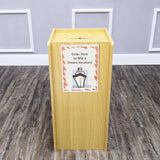 Wood Donation Box Tithing Box Fundraising Stand with Sign Holder 13155+12065