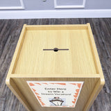 Wood Donation Box Tithing Box Fundraising Stand with Sign Holder 13155+12065