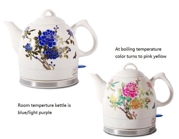 Ceramic Electric Kettle Peony Electric Ceramic Kettle 2 tone Ceramic T FixtureDisplays