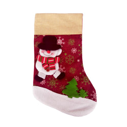 14X9" Xmas Stocking Sack Snowman Christmas Gift Bag Hanging Gift Stocking Bag