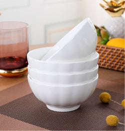 White Serving Bowl 8" Buffet Kitchen Soup Candy Salad IceCream Side Dish Pumpkin