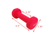 Women's Neoprene Coated Dumbbell  Workout Weight 4LBS PINK Color