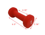 Women's Neoprene Coated Dumbbell  Workout Weight 4LBS RED Color