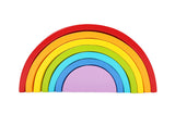 Wooden Rainbow Stacking Game Learning Toy Geometry Building Blocks Educational Toys for Kids Baby To