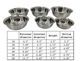 Stainless Steel Mixing Bowls 6Pk Nesting Cook Bake 1, 1.5, 2, 2.5, 3, 4 Quarts