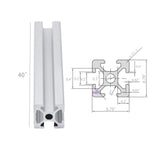 40 Inch T Slot 2020 Aluminum Extrusion European Standard Anodized Linear Rail 15599-40"-4PK