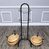 Wicker Basket Stand Grocery Produce Store Display Market Rack Kitchen Organizer 15603