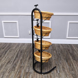 Wicker Basket Stand Grocery Produce Store Display Market Rack Kitchen Organizer 15603