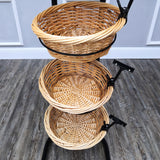 Wicker Basket Stand Grocery Produce Store Display Market Rack Kitchen Organizer 15603