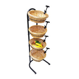 Wicker Basket Stand Grocery Produce Store Display Market Rack Kitchen Organizer 15603