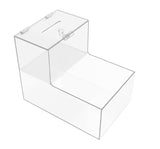 Locking Acrylic Fundraising Donation Box W/ Lock Product Compartment Give N Take