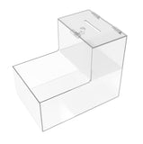 Locking Acrylic Fundraising Donation Box W/ Lock Product Compartment Give N Take