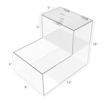 Locking Acrylic Fundraising Donation Box W/ Lock Product Compartment Give N Take