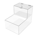 Locking Acrylic Fundraising Donation Box W/ Lock Product Compartment Give N Take