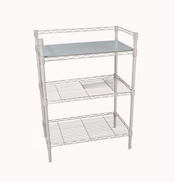 3-Tier Heavy Duty Steel Adjustable Steel Wire Shelving Rack, 24" Width x 30" Height x 14" Depth