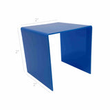 One Riser Combo 2" Cube 3-Sided Blue Plexiglass Pedestal Lucite Acrylic Display Risers Jewelry Showcase Fixtures - 1/8" Thick 16905-2INCH-BLUE