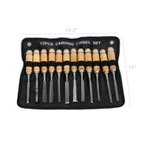 Wood Carving Chisel Set, Professional Wood Carving Tools, 12 pieces with Carrying Case 16970