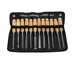 Wood Carving Chisel Set, Professional Wood Carving Tools, 12 pieces with Carrying Case 16970