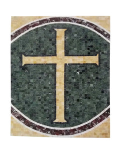 Wall Art Marble Stone Painting Flooring Tile Handmade Pattern Art Tile Cross