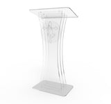 Clear Acrylic Lucite Podium Pulpit Lectern with Prayer Hands Logo 1803-3+12152