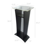 Wood Podium with Acrylic Front Panel, 48" tall