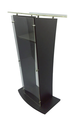 Wood Podium with Acrylic Front Panel, 48" tall