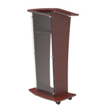 Wood Podium with Acrylic Front Panel, 46" Tall X 24" Wide X 16" Deep Pulpit Lectern, Easy Assembly Required 1803-5-RED