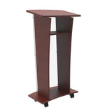 Wood Podium with Acrylic Front Panel, 46" Tall X 24" Wide X 16" Deep Pulpit Lectern, Easy Assembly Required 1803-5-RED