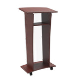 Wood Podium with Acrylic Front Panel, 46" Tall X 24" Wide X 16" Deep Pulpit Lectern, Easy Assembly Required 1803-5-RED