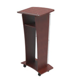 Wood Podium with Acrylic Front Panel, 46" Tall X 24" Wide X 16" Deep Pulpit Lectern, Easy Assembly Required 1803-5-RED