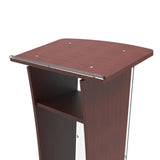 Wood Podium with Acrylic Front Panel, 46" Tall X 24" Wide X 16" Deep Pulpit Lectern, Easy Assembly Required 1803-5-RED