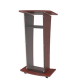 Wood Podium with Acrylic Front Panel, 46" Tall X 24" Wide X 16" Deep Pulpit Lectern, Easy Assembly Required 1803-5-RED