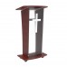 Podium, Clear Acrylic w/ wood frame Lectern Pulpit With Cross decor