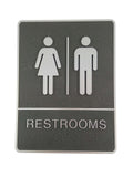 Unisex "RESTROOMS" Braille Sign Self-adhesive Door Sign Wall Sign 18141-UNISEX