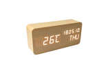 Wood Alarm Clock Voice Control Digital Clocks LED Alarm Clocks Desk Clock Show Time Date Week Temper