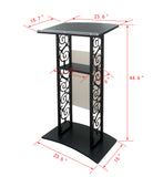 Truss Podium Metal Pulpit Church Podium Conference Pulpit Event Lectern Cup Hold with Pray Hand Logo Decor 18353++12152