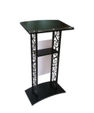 FixtureDisplays® Truss Podium Metal Wood Pulpit Church Podium Conference Pulpit Event Lectern Cup Hold 18353