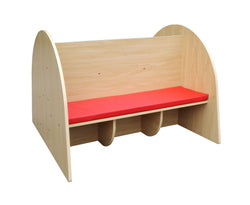 Wooden (Plywood) Bookcase Seat Cushion Reading Area Bookcase Bench Kid Preschool