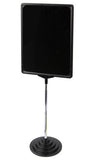 11 x 14 Sign Holder for Tabletops, Round Stepped Base, 2 Display Options - Black 19166