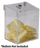 6.8" x 17.0" x 5.5" Acrylic Ballot Box w/ 6.5 x 8 Header   Lock, Wall Mount or Countertop - Clear 19245