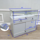 Glass Showcase Display Case with LED Lights Wood cabinet Stand 48X20X30" Lead time 3 months19305