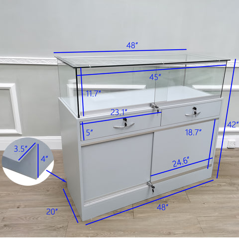 35W x 73H Tower Display Case, Standard Laminate, LED Lights