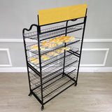 Bakery Display Rack Metal Wire Floor Stand 6 Shelves 39.5X18.5X67.8"Tall 19399-new