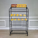 Bakery Display Rack Metal Wire Floor Stand 6 Shelves 39.5X18.5X67.8"Tall 19399-new